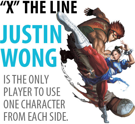 Justin Wong is the only player to use one character from each side